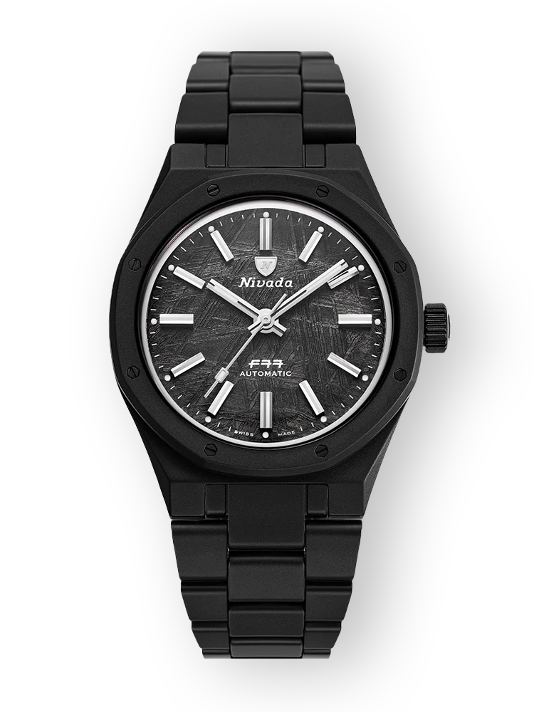 Nivada Grenchen F77 BLACK CERAMIC MÉTÉORITE LIMITED EDITION