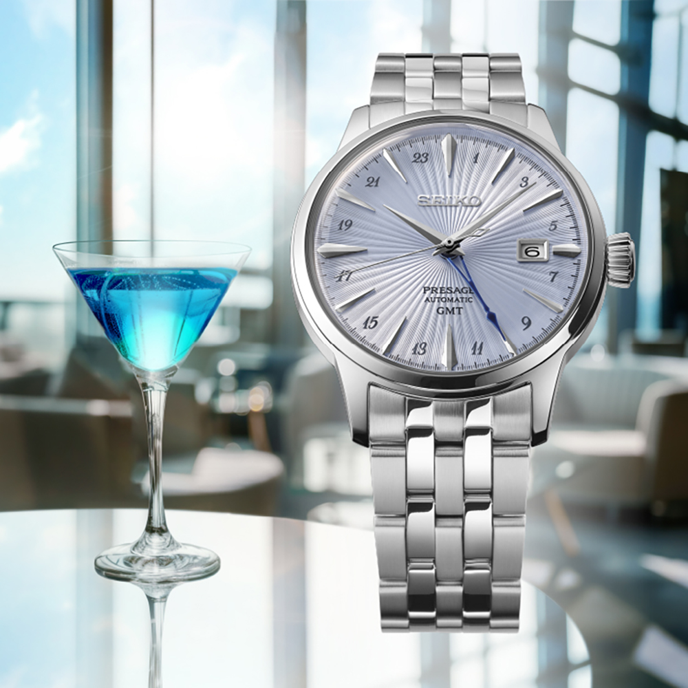 Seiko SSK037J Presage Cocktail Time GMT Blue