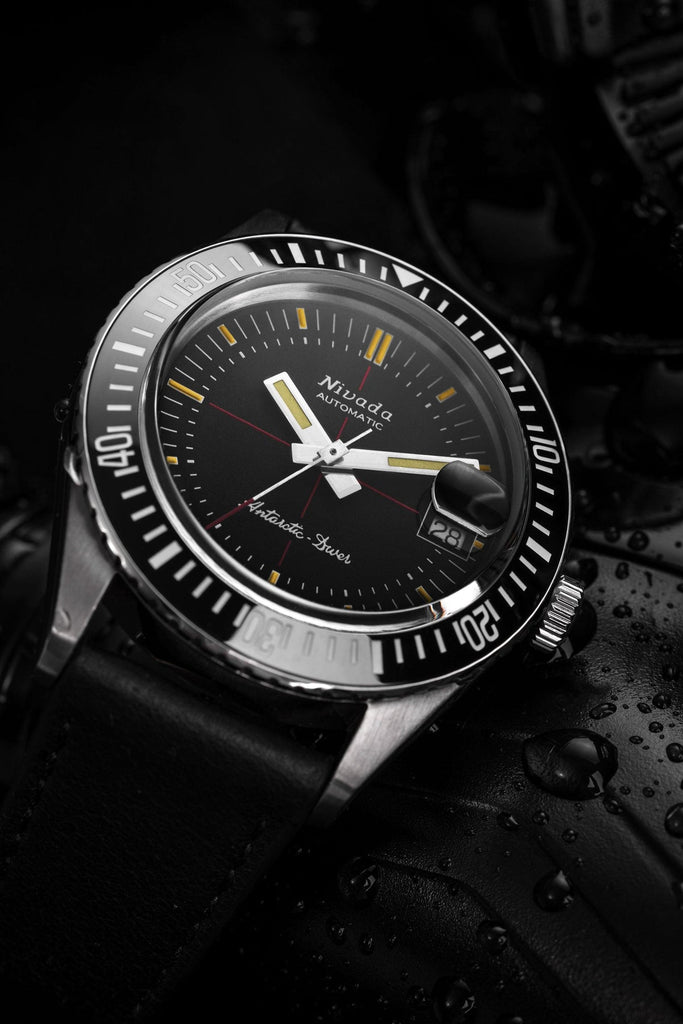 Nivada Grenchen Antarctic Diver on Black Tropical Strap