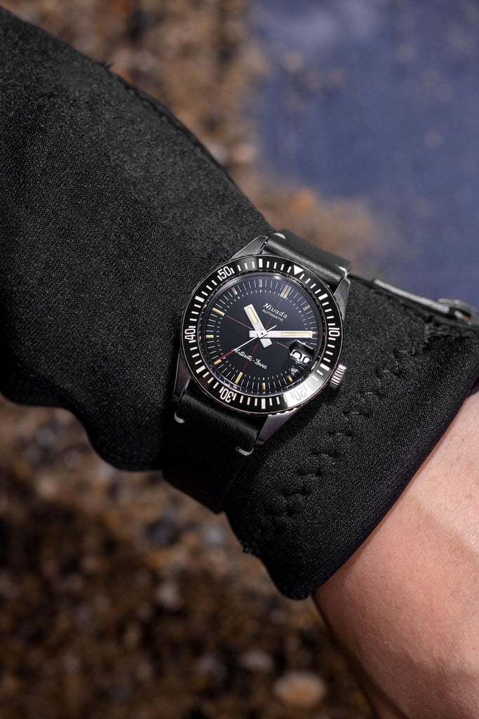 Nivada Grenchen Antarctic Diver on Black Tropical Strap