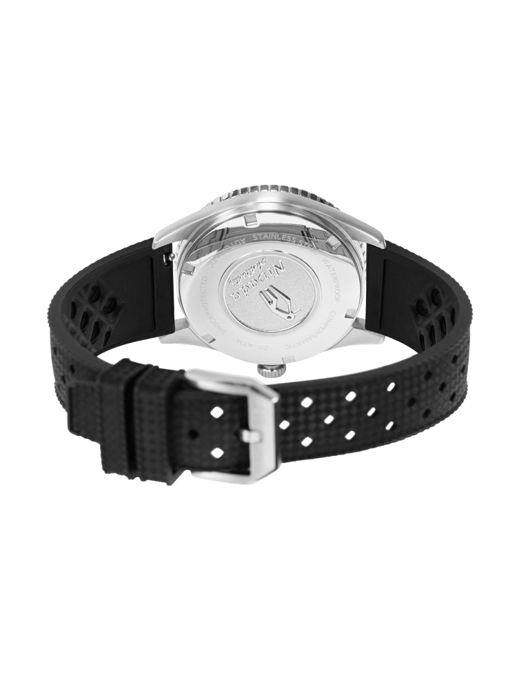 Nivada Grenchen Antarctic Diver on Black Tropical Strap