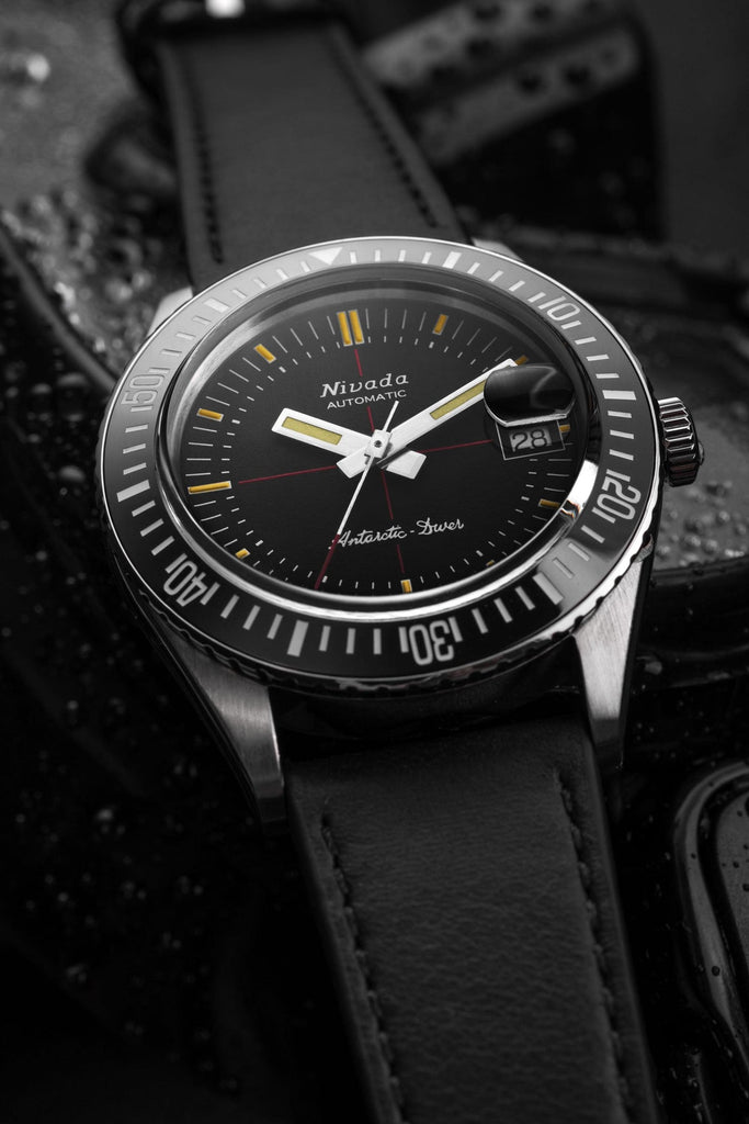 Nivada Grenchen Antarctic Diver on Black Tropical Strap