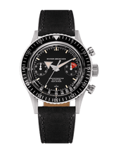 Load image into Gallery viewer, Nivada Grenchen Chronomaster Broad Arrow - Manual Black on Black Leather Strap