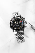 Load image into Gallery viewer, Nivada Grenchen Chronomaster Broad Arrow - Manual Black on Black Leather Strap