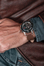 Load image into Gallery viewer, Nivada Grenchen Chronomaster Broad Arrow - Manual Black on Black Leather Strap