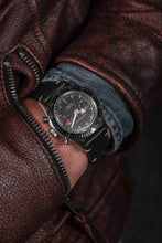 Load image into Gallery viewer, Nivada Grenchen Chronomaster Broad Arrow - Manual Black on Black Leather Strap