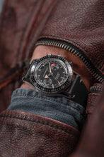 Load image into Gallery viewer, Nivada Grenchen Chronomaster Broad Arrow - Manual Black on Black Leather Strap