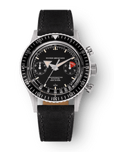 Load image into Gallery viewer, Nivada Grenchen Chronomaster Broad Arrow - Manual Black on Black Leather Strap