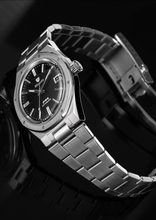 Load image into Gallery viewer, Nivada Grenchen F77 Black With Date on Bracelet