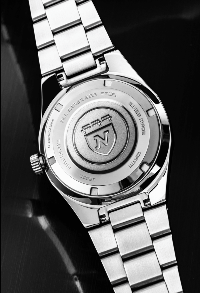 Nivada Grenchen F77 Blue No Date on Bracelet