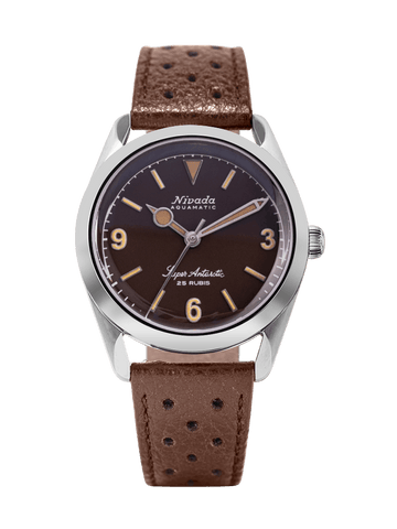 Nivada Grenchen Super Antarctic - 3.6.9 on Tropical Brown Racing Strap