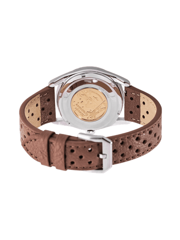 Nivada Grenchen Super Antarctic - 3.6.9 on Tropical Brown Racing Strap