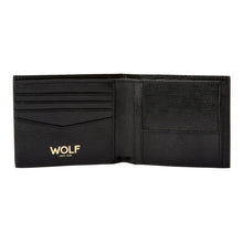 Load image into Gallery viewer, Wolf Logo Billfold Wallet with Coin Pouch Black