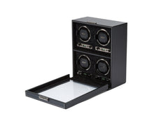 Load image into Gallery viewer, Wolf British Racing 4 Piece Watch Winder Black