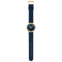 Load image into Gallery viewer, Mondaine Official Swiss Railways Classic Deep Ocean Blue Textile 36mm Watch