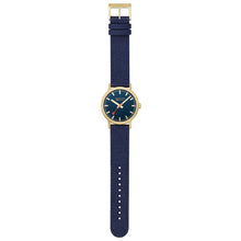 Load image into Gallery viewer, Mondaine Official Swiss Railways Classic Deep Ocean Blue Textile 40mm Watch