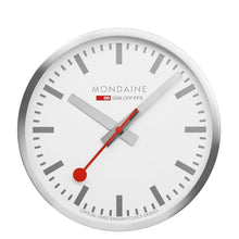 Load image into Gallery viewer, Mondaine Official Silver Pure Wall Clock 25cm
