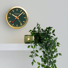 Load image into Gallery viewer, Mondaine Official Swiss Railways Forest Green Alarm Clock 125mm