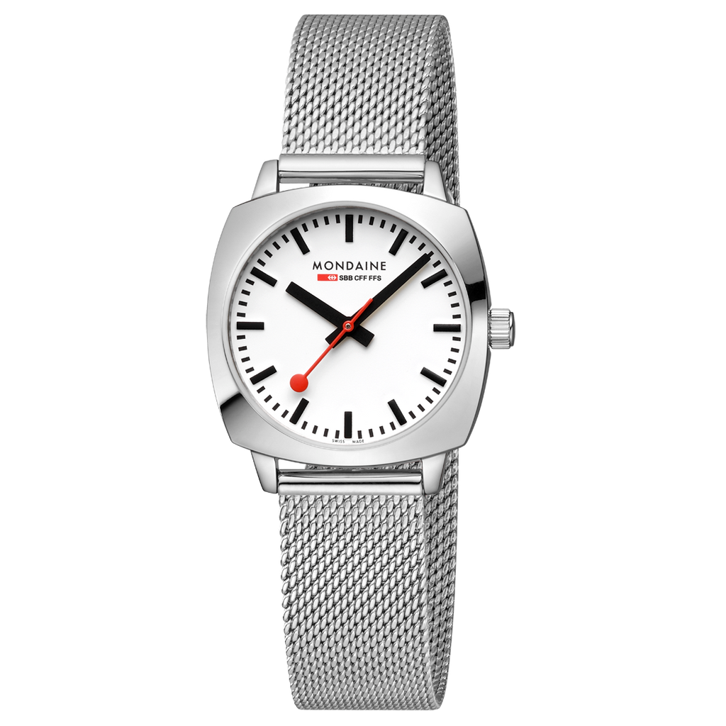 Mondaine Official Swiss Railways Petite Cushion 31mm Stainless Steel Watch