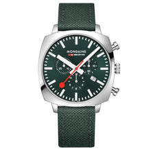 Load image into Gallery viewer, Mondaine Official Swiss Railways Grand Cushion 41mm Forest Green Watch Set